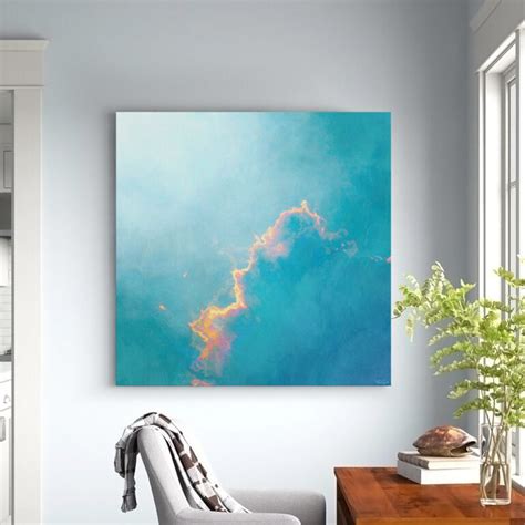 Softly Cerulean Large Abstract Art Modern Wall Art