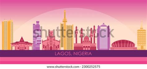 Sunset Skyline Panorama City Lagos Nigeria Stock Vector (Royalty Free ...