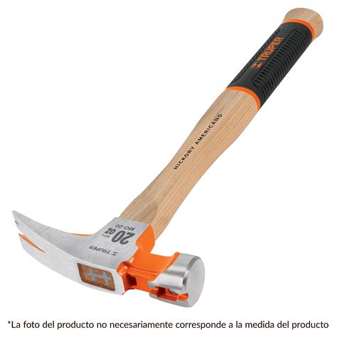 Martillo Pulido Oz U A Recta Mango Hickory Truper Grip Fara