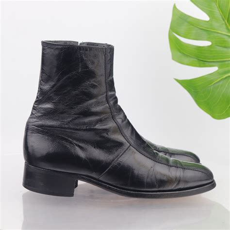 Vintage Florsheim Imperial Mens Duke Boot Size 75 D Black Leather