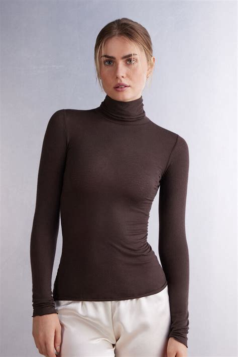 Modal Cashmere Ultralight High Neck Top Intimissimi