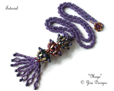 Beaded Beads Pendant Wspiral Rope Necklace Tutorial Beadweaving With 2 Holes Beads Pattern