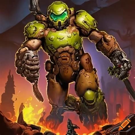 Cover Art For Doom Eternal Game On Craiyon