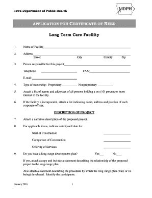 Fillable Online Long Term Care Facility Idph Iowa Gov Fax Email Print