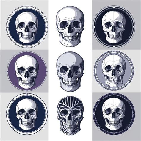 Anatomical Skulls Vector Set Premium Ai Generated Image