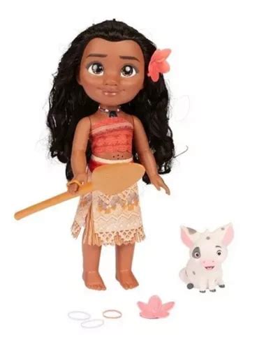 Muñeca Articulada Moana Y Cerdito 38cm Sonido Y Luz Disney En Venta En