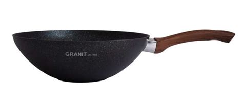 Сковорода WOK 28/9,5 см с ручкой, АП линия "Granit ultra" (Blue ...