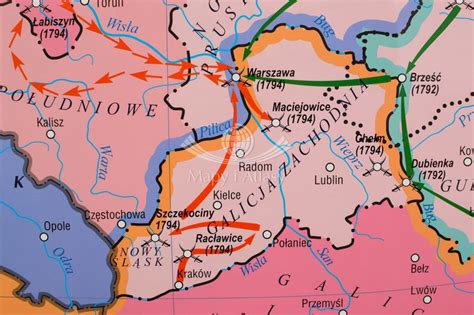 Polska W Okresie Rozbior W Mapa Szkolna