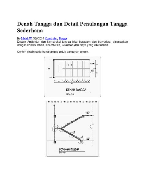 Doc Denah Tangga Dan Detail Penulangan Tangga Sederhana