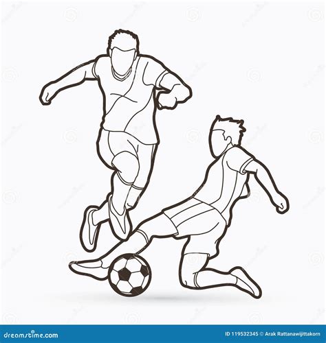 Soccer Player Action Graphic Vector Stock Vector Illustration Of