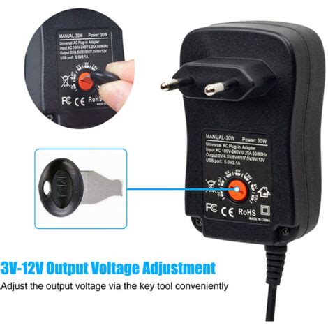 Adaptateur D Alimentation Universel AC Vers DC 30W Avec Port USB 5V 2