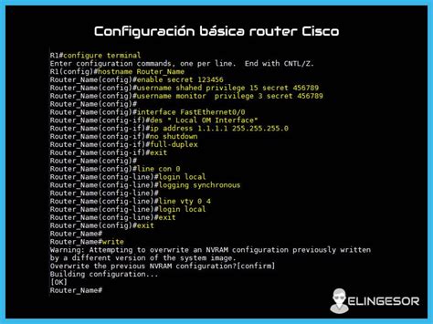 Comandos básicos de configuración de router Cisco paso a paso El