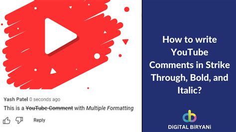 How To Write Youtube Comments In Strike Through Bold And Italic