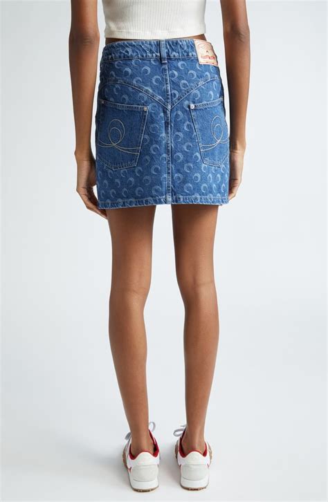 Marine Serre Crescent Moon Denim Miniskirt Nordstrom In Moon