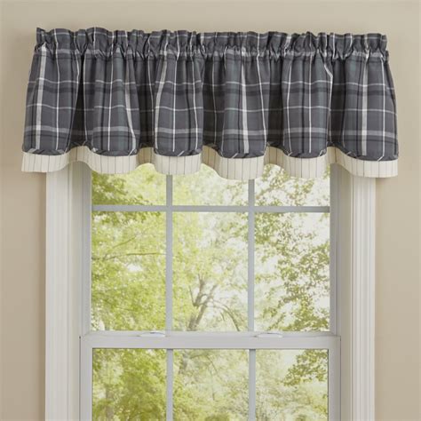 Beaumont Plaid Lined Layered Valance 72x16 By Park Designs