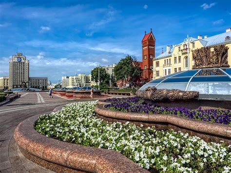 Immense and Beautiful Independence Square in Minsk, Belarus