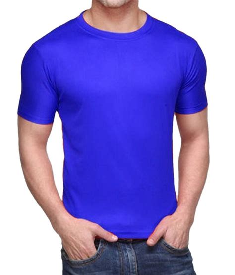 Half Sleeve Plain Mens Blue Round Neck T Shirt Size Medium At Rs 140