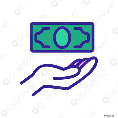 Hand Money Transfer Icon Vector Outline Illustration Stock Vector