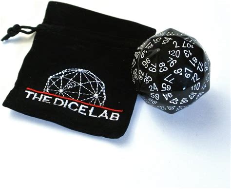 The Dice Lab 120 Sided Die In Black Toys And Games