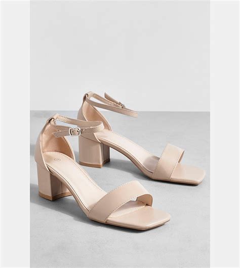 Buy Boohoo Low Block Part Barely There Heels In Nude Thstreet Saudi Arabia