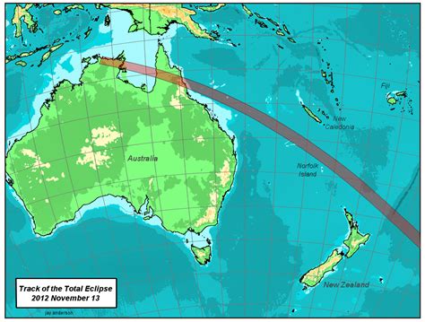 2012 solar eclipse path - Australia map