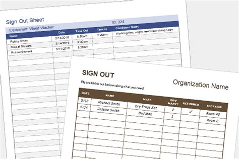 Sign In Sign Out Sheet Template Excel / You can create a sign out template on excel by simply ...