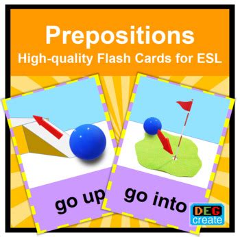 Prepositions Preposition Flash Cards For Esl Early Elementary By