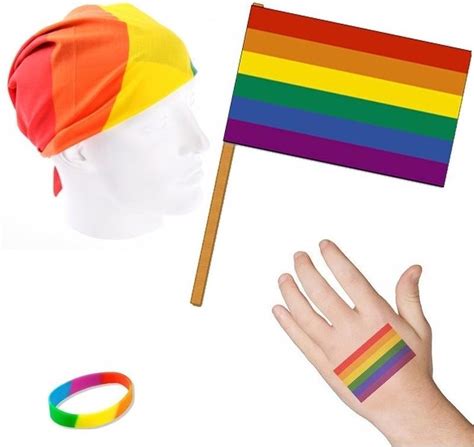 Bol Regenboog Gay Pride Thema Verkleed Set Voor Volwassenen LGBT LGBTQ Feestartikelen