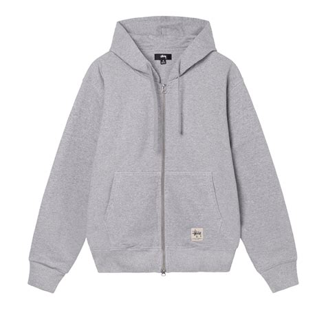 Buy Stussy Double Face Label Zip Hoodie Grey Heather 118460 Grey Goat