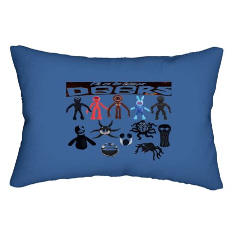 New Photo Of All Monsters Of Robloxdoors Game Lumbar Pillows Sold By