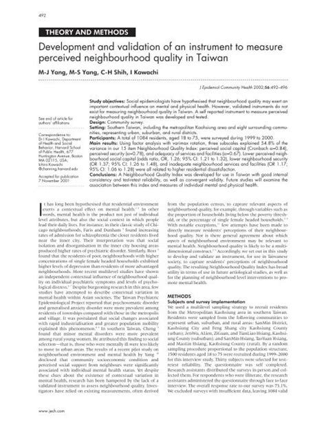 Development And Validation Of An Instrument To Measure Perceived