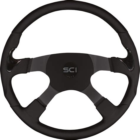 Steering Creations Inc Stealth Series Leather Grip Steering Wheel — 4