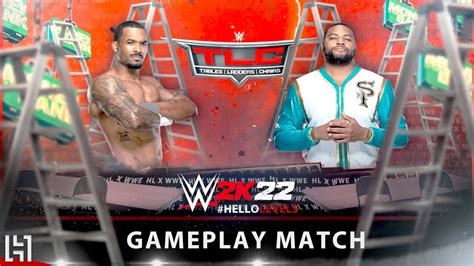 WWE 2K22 Montez Ford Vs Angelo Dawkins TLC Match YouTube