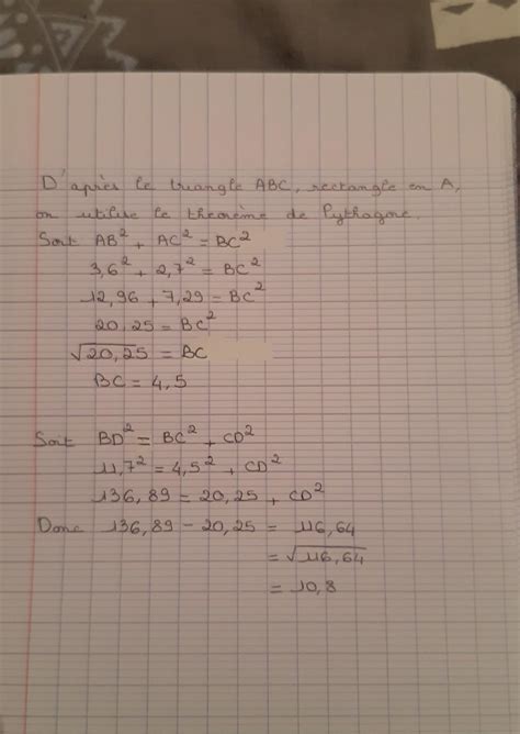 Bonjour Vous Pouvez M Aider C Est Pour Demain Calculer Les Longeurs