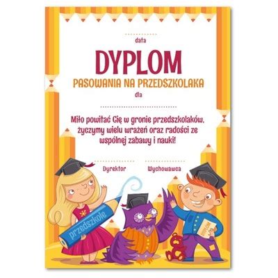 Dyplomy Pasowanie Na Przedszkolaka Dyplom Oficjalne