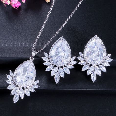 Cwwzircons High Quality White Gold Color Cubic Zirconia Jewelry Big