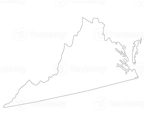 Virginia state map. Map of the U.S. state of Virginia. 35769130 PNG