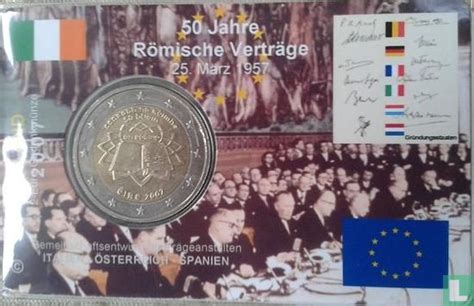 Irlande Euro Coincard Th Anniversary Of The Treaty Of Rome