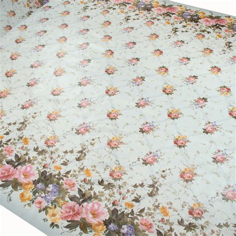 Flower Vines On Sky Blue Plastic Tablecloth Fabric Homecraft Textiles