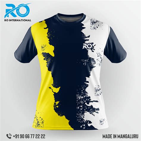 Ro Fs Sublimation Jersey Navy Blue Yellow Sport Shirt Design Sports