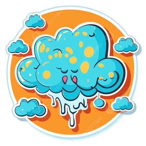 可愛的雲與雨和冰正在吹剪貼畫 向量 貼紙設計與孤立的卡通藍雲 貼紙向量圖案素材免費下載，png，eps和ai素材下載 Pngtree