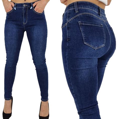 Damskie Spodnie Jeansowe Dopasowane Push Up Blue Allegro Pl