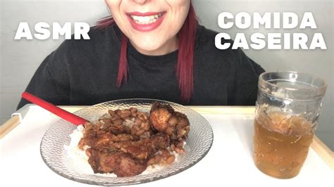 Asmr Comida Arroz Feij O E Coxinha De Frango Frito Mukbang Brasil