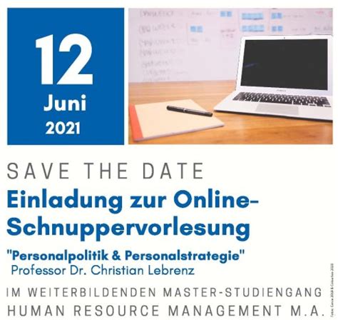 Online Schnuppervorlesung Human Resource Management M A Zfh