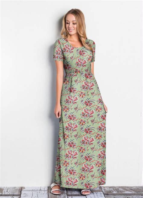 Vestido Longo Paisley Verde Moda Evang Lica Rosalie