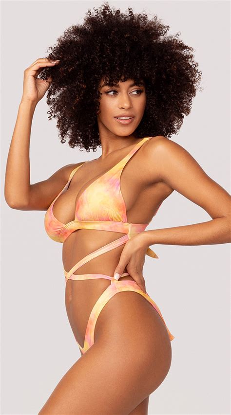 Yandy Tie Dye For You One Piece Swimsuit Strappy Tie Dye One Piece