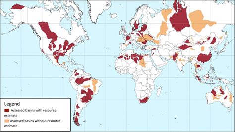 Map Of Basins With Assessed Shale Oil And Shale Gas Formations As Of