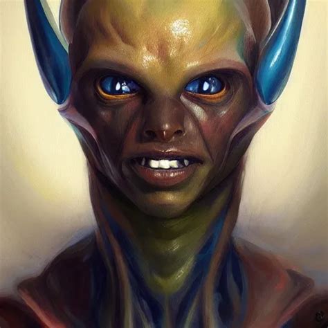 Portrait Of Alien Concept Art Oil Painting By Jama Stable Diffusion