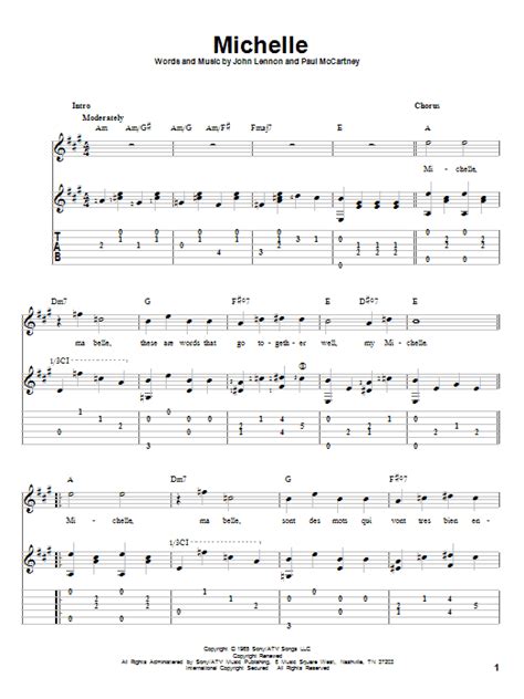 Michelle By The Beatles Sheet Music For Solo Guitar At Sheet Music Direct