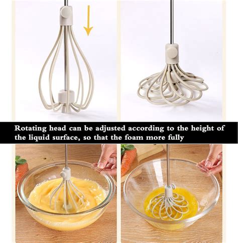 Hand Push Whisk Semi Automatic Egg Whisk Versatile Milk Frother For